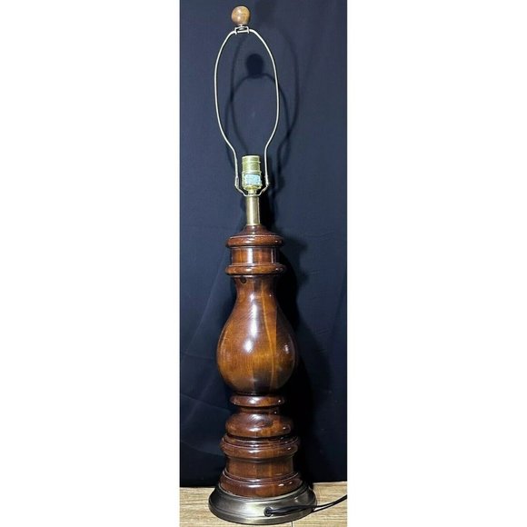 Automax 11418 Hard To Find Wood Table Lamp Works Great 32 3/4”H No Shade VGUC - Picture 3 of 16